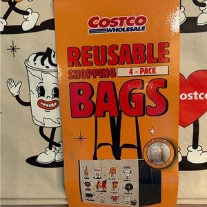 4-Pack Reusable Character Design Shopping Bags Tote Bag